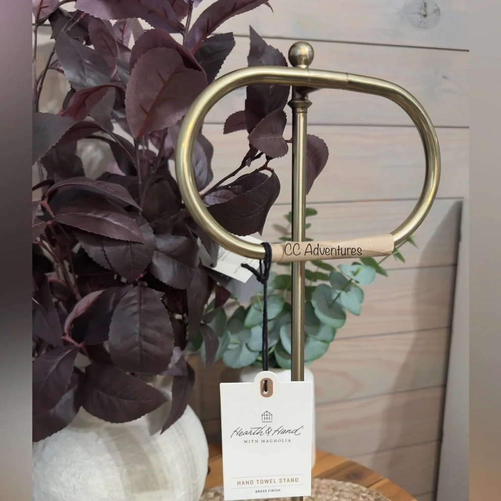 Hearth & Hand Brass Bathroom Hand Towel Stand Antique Finish
